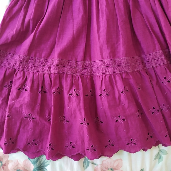 GAP Fuchsia Tiered Ruffle Eyelet Summer Dress - Picture 4 of 6